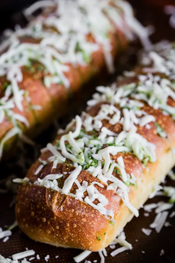 Bread stuffed with cheese. 