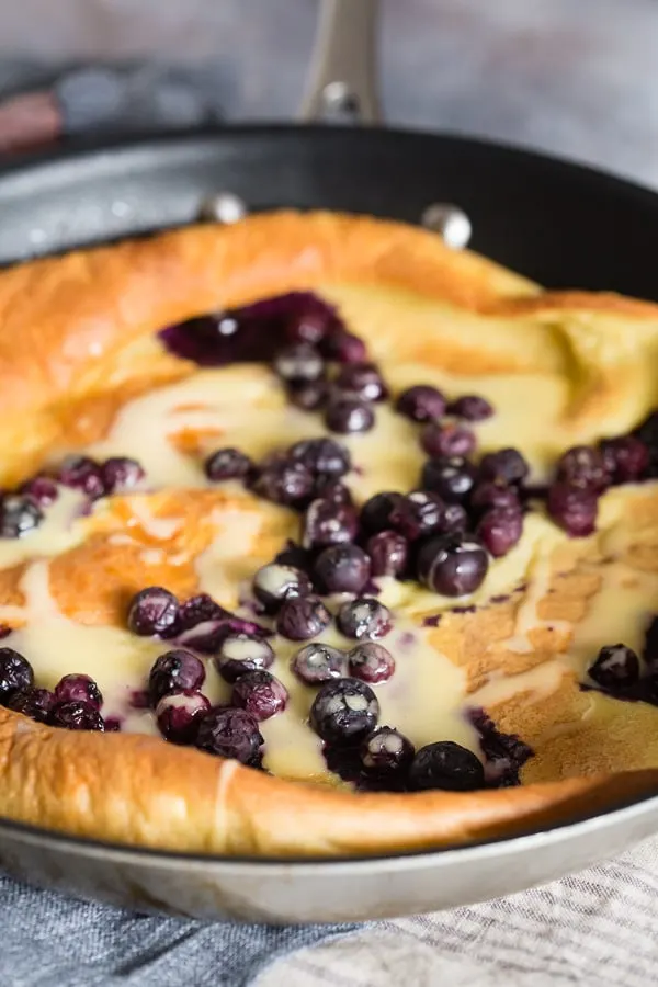This blueberry lemon curd Dutch baby is the perfect way to start the day! Sweet and sour all in one delicious bite. You'll love this sweet breakfast treat!