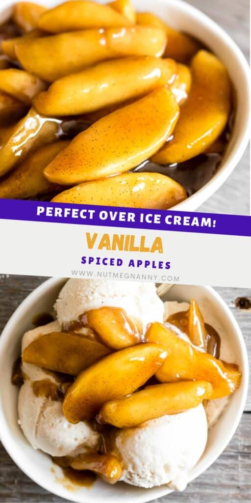 Vanilla Spiced Apples pin for Pinterest. 