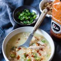 This Instant Pot Asian chicken and rice soup is super comforting and cooks in just 20 minutes. It's packed full of flavor and fun twist on traditional chicken and rice soup. You'll love this soup! 
