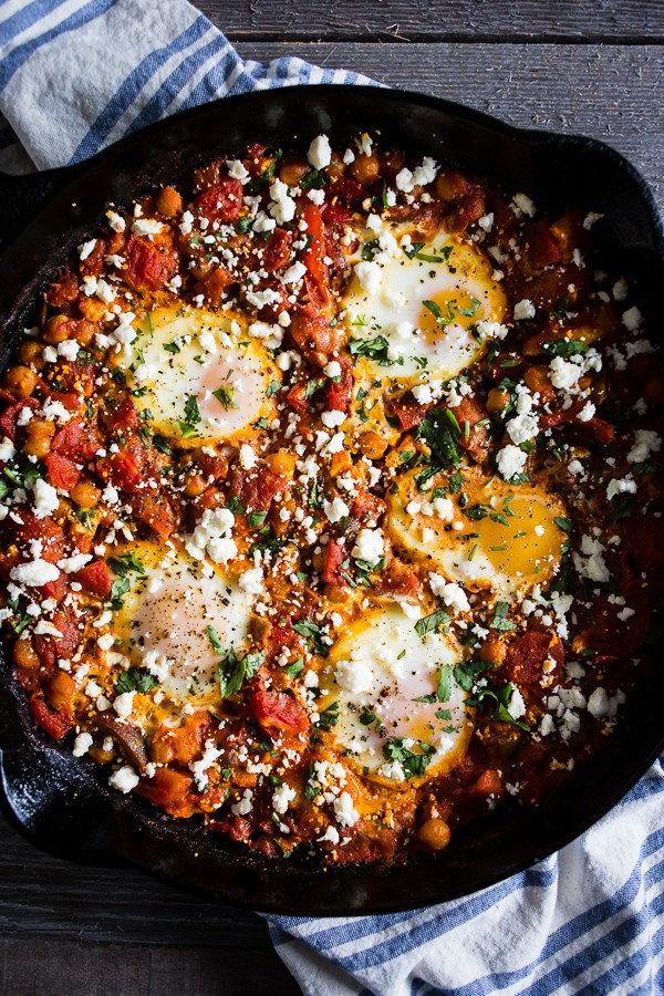 This feta chickpea shakshuka is the perfect breakfast, brunch or dinner recipe. It's packed full of protein and flavor and ready in just 35 minutes! Plus, it reheats beautifully and perfect when paired with crusty grilled bread.