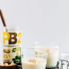 This peanut butter protein shake is the perfect meal replacement or light midday pick-me-up. Made with protein-packed fat free milk, powdered peanut butter, protein powder and an extra special ingredient to keep it extra smooth. You'll love this shake! 