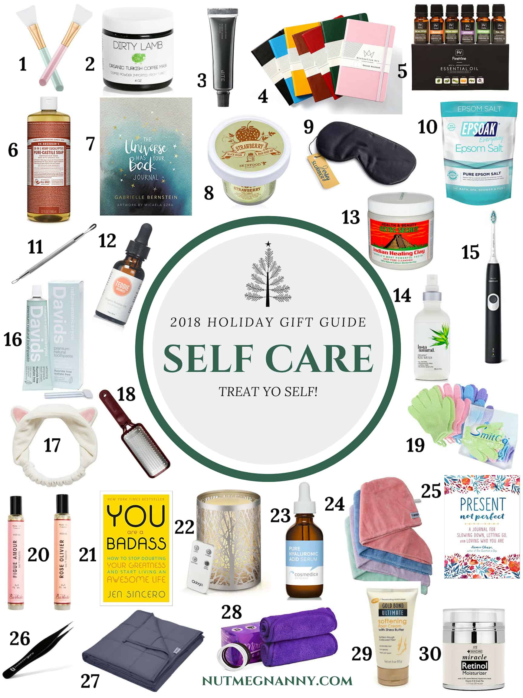 2018 Self Care Gift Guide from Nutmeg Nanny - all the gifts you need to TREAT YO SELF!