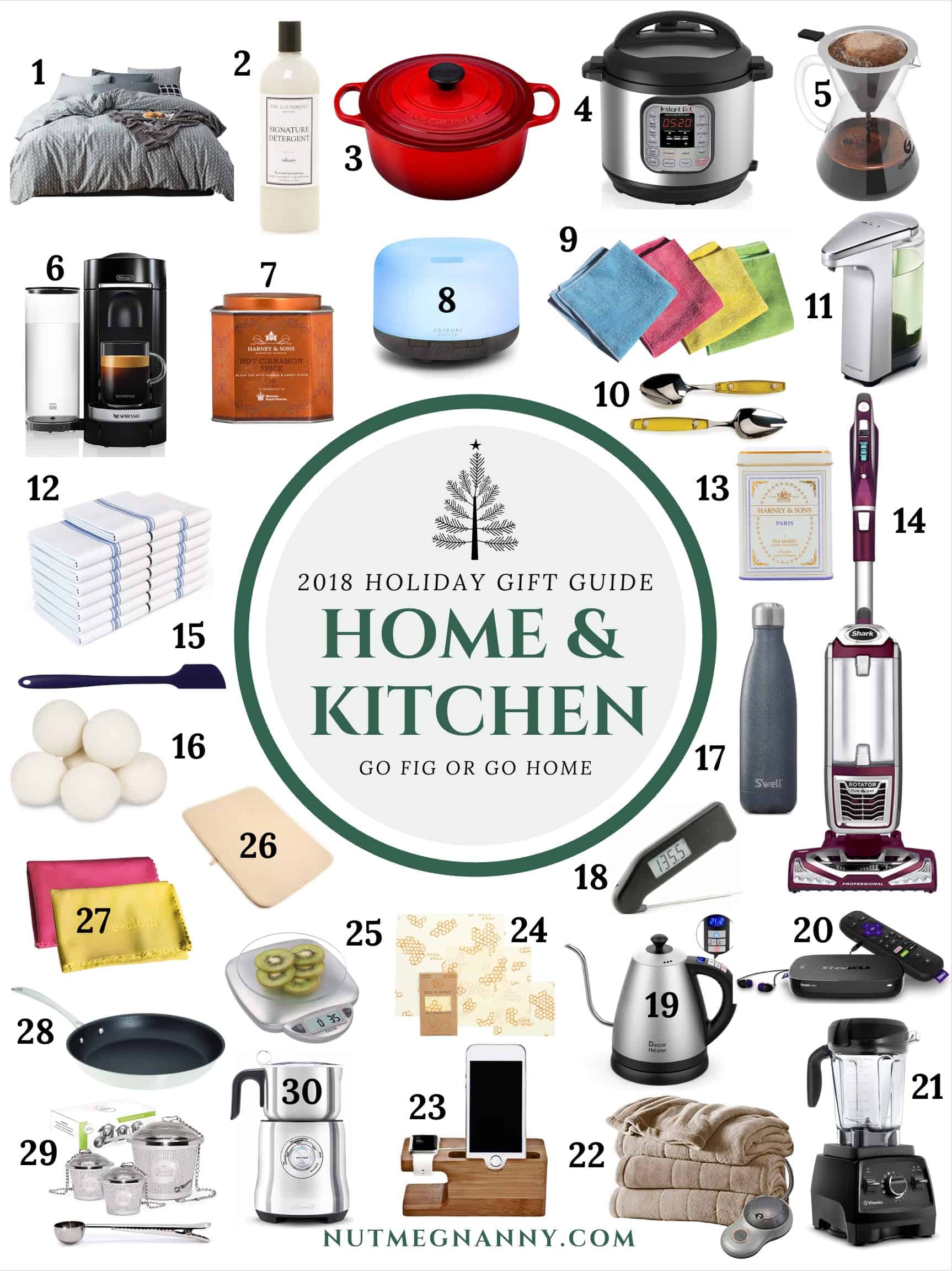 2018 Home and Kitchen Holiday Gift Guide by Nutmeg Nanny - a fun collection of home and kitchen goodies that will be perfect for anyone on your Christmas list.