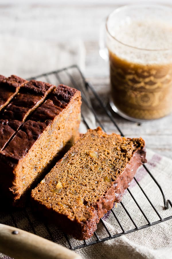 This gingerbread banana bread is the perfect combination of warm winter spices and sweet banana flavor. It's packed with candied ginger, freshly grated ginger and just a touch of molasses. You'll love how easy it is to make this flavorful quick bread! 