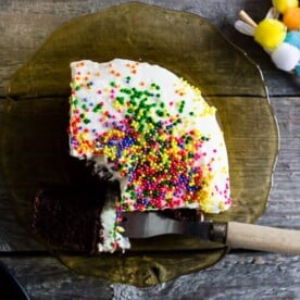 This fluffy cream cheese frosting has just a hint of sweetness and flavored with almond and vanilla bean. You’ll love this simple frosting!