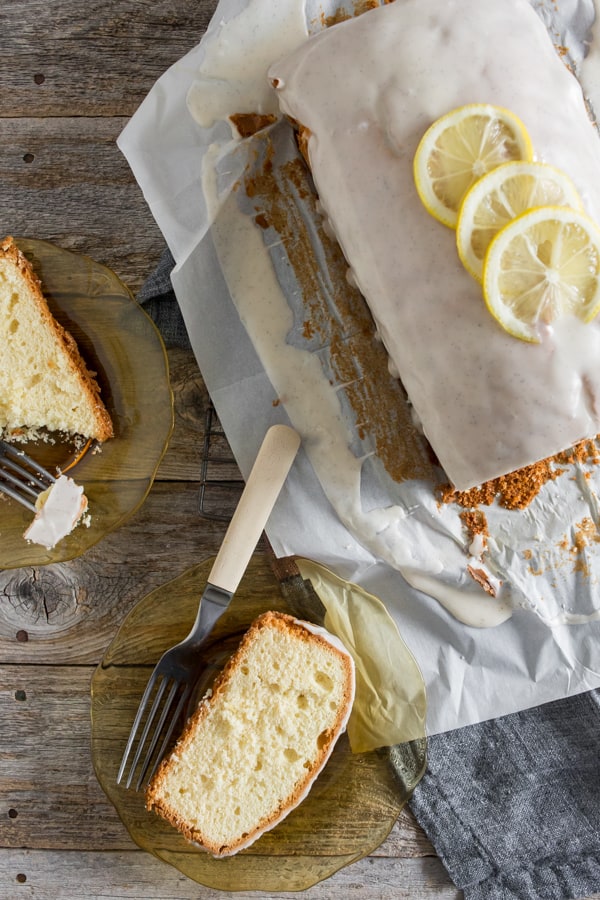 This lemon vanilla pound cake is the perfect winter dessert. It’s packed full of fresh lemon zest and vanilla beans and topped with a thick and creamy pound cake glaze. All you need to do is grab and fork and a hot cup of coffee and dig in!