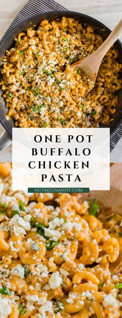 This one pot buffalo chicken pasta is PACKED full of flavor and made in just one pot, or skillet. It only uses a few simple ingredients and is ready in just 30 minutes. Trust me, you'll love this simple supper.
