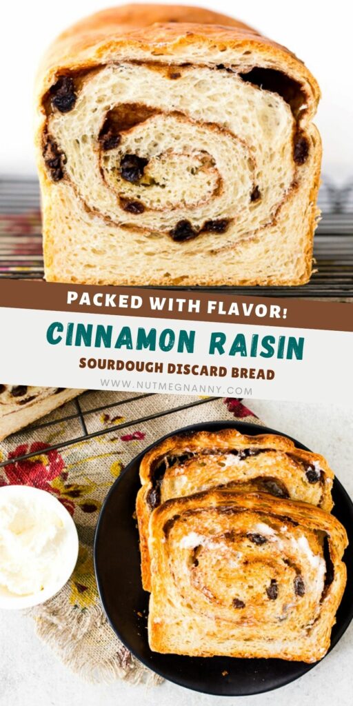 Cinnamon Raisin Sourdough Bread pin for Pinterest. 