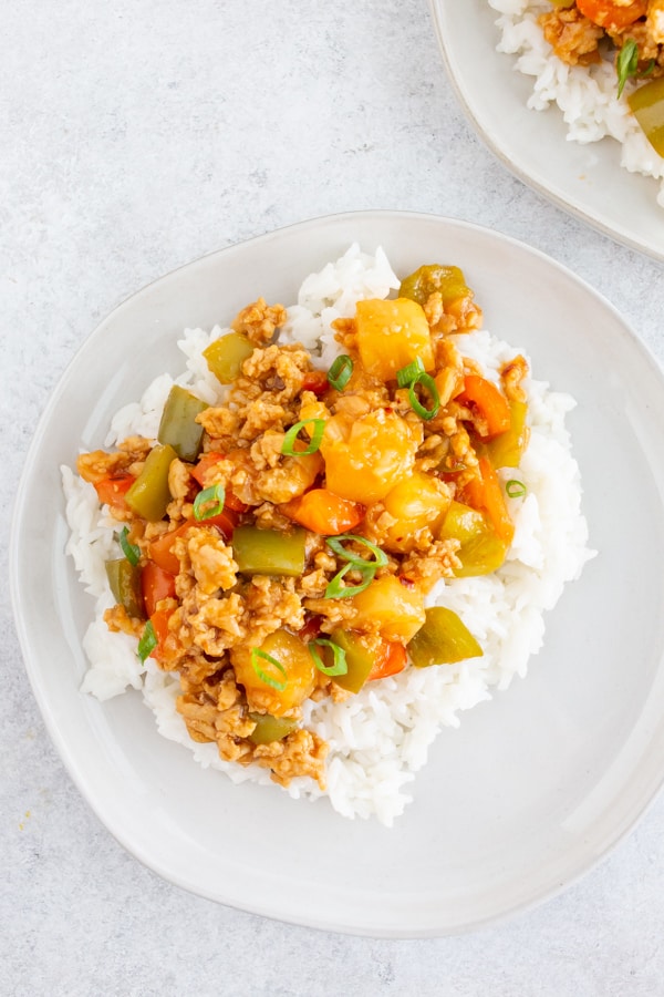 Sweet and Sour Ground Chicken - Nutmeg Nanny