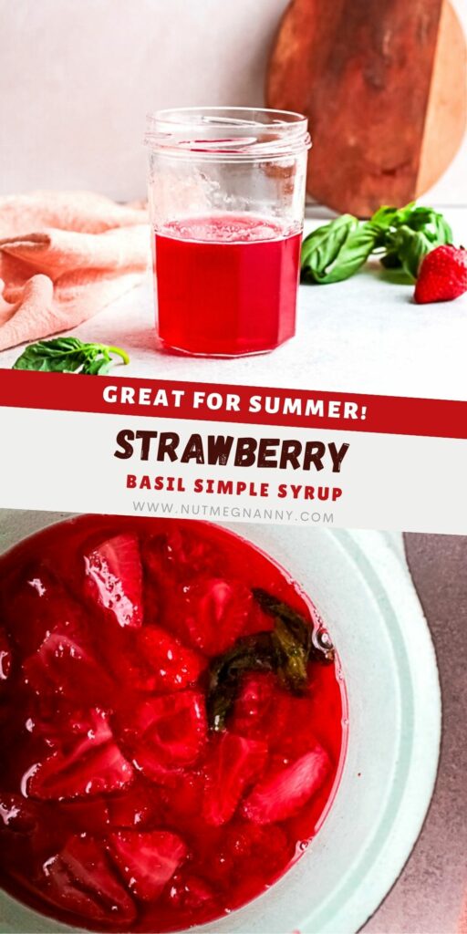 Strawberry Basil Simple Syrup PIN FOR PINTEREST.