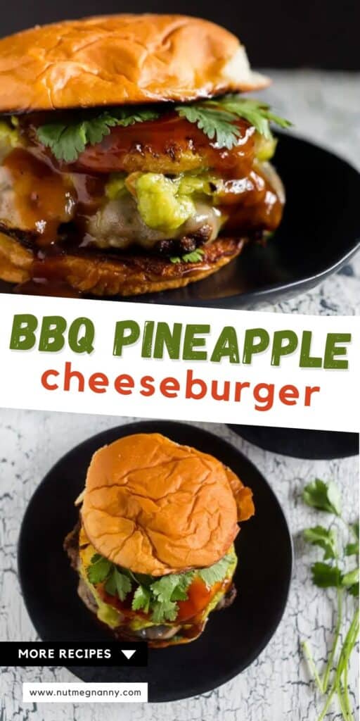 bbq pineapple burger pin for pinterest.