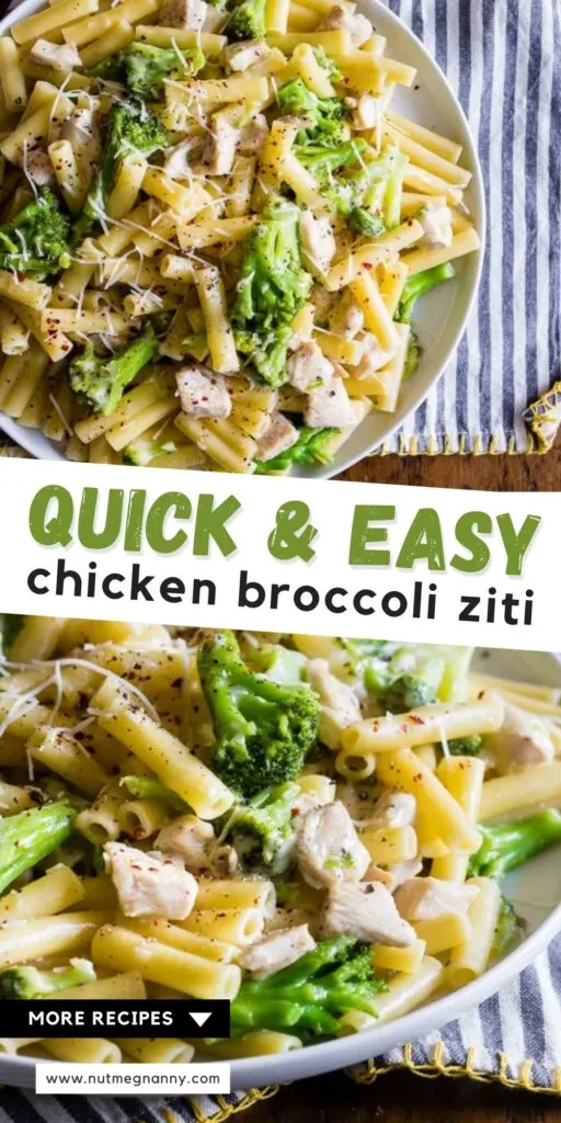 Chicken Broccoli Ziti pin for pinterest.
