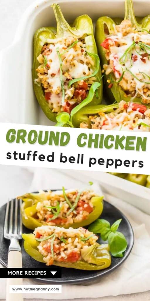 ground chicken stuffed bell peppers pin for pinterest. 