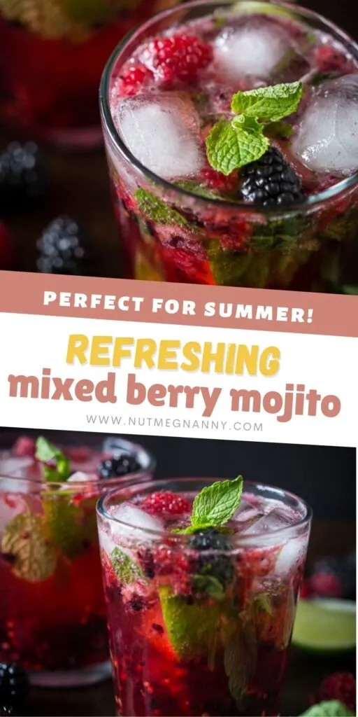 mixed berry mojito pin for pinterest.