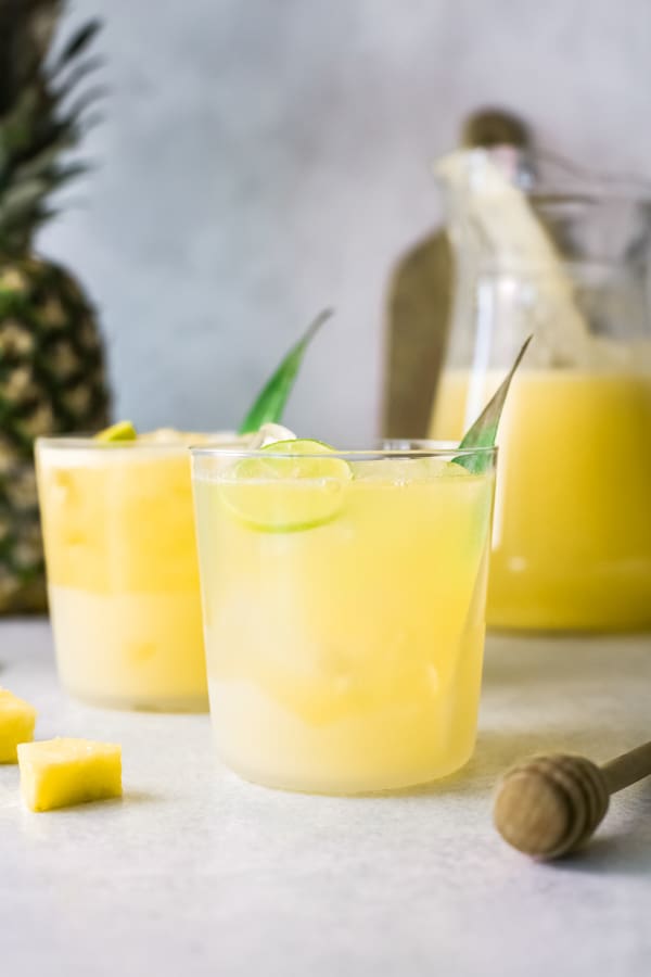 Pineapple Agua Fresca in two glasses. 