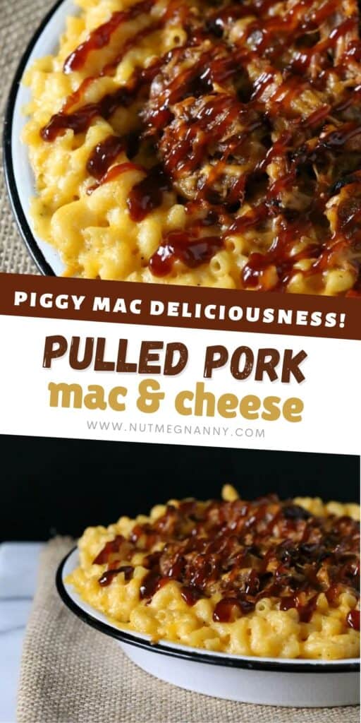 pulled pork mac and cheese pinterest pin.