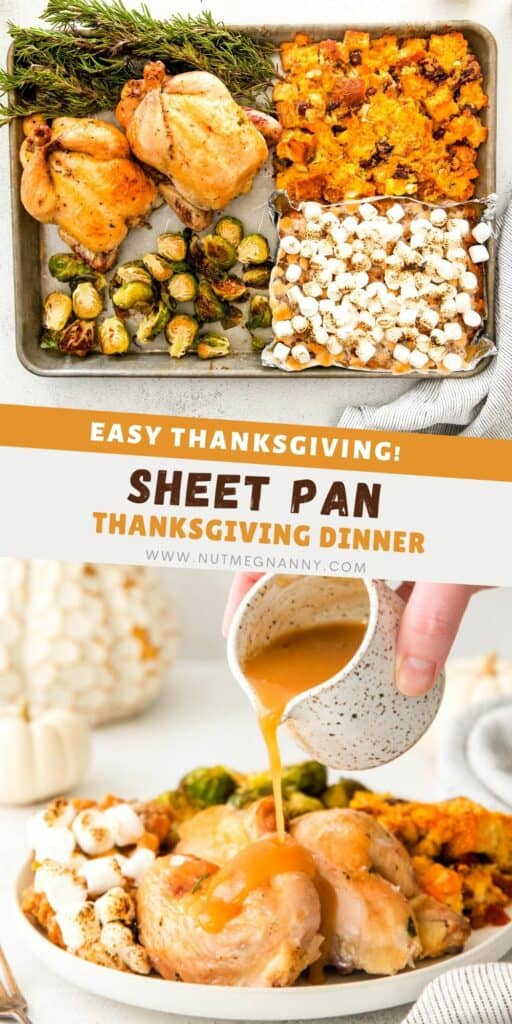 Sheet Pan Thanksgiving Dinner pin for Pinterest. 