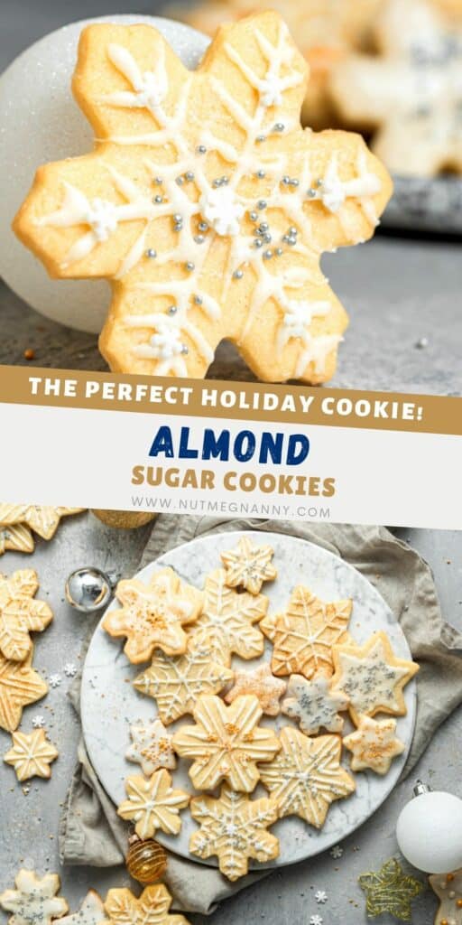 Almond Sugar Cookies pin for pinterest.