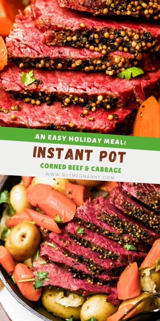 Instant Pot Corned Beef pin for Pinterest. 