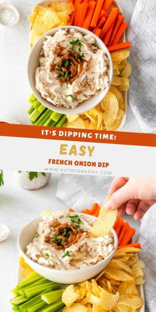 French Onion Dip pin for Pinterest. 