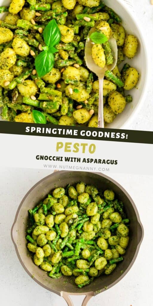 Pesto Gnocchi with Asparagus pin for Pinterest. 