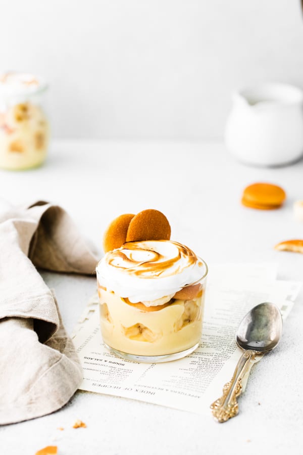 The Best Banana Pudding served with extra Nilla wafers.