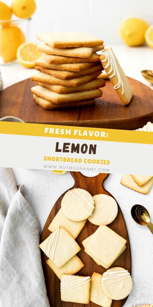 Lemon Shortbread Cookies pin for Pinterest. 