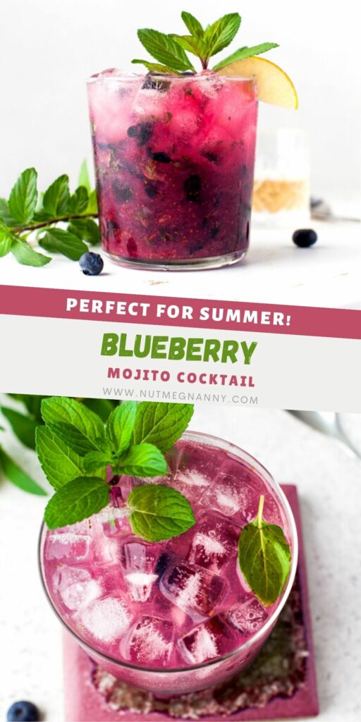 Blueberry Mojito pin for Pinterest.