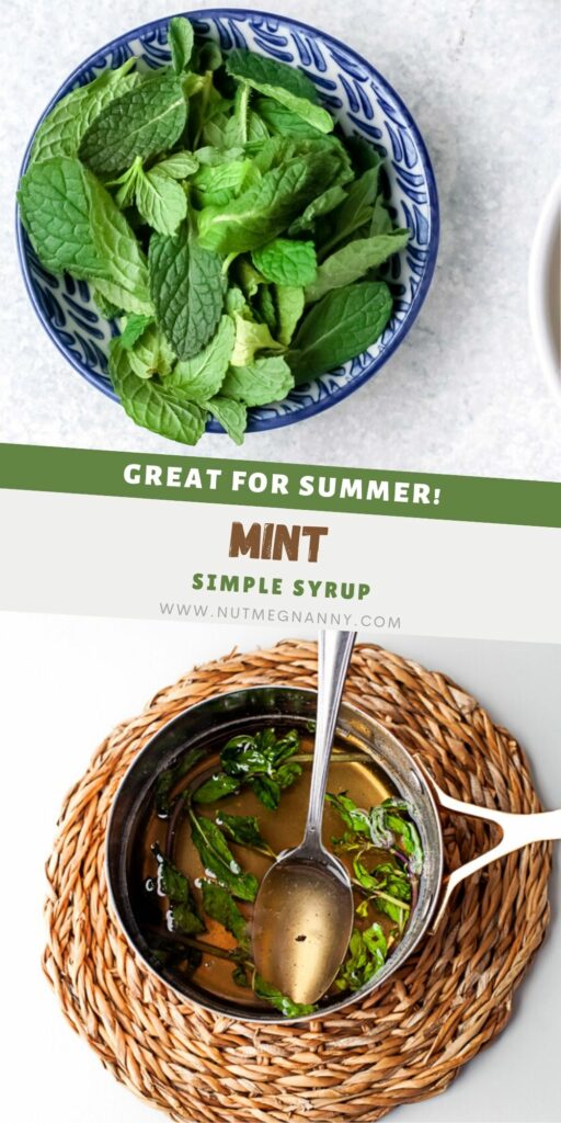 Mint Simple Syrup pin for Pinterest.