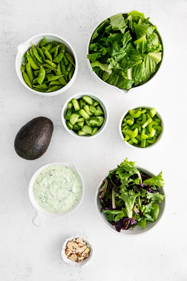 Ingredients to make Green Goddess Salad. 