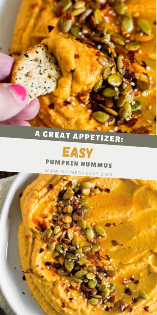 Easy Pumpkin Hummus pin for Pinterest.