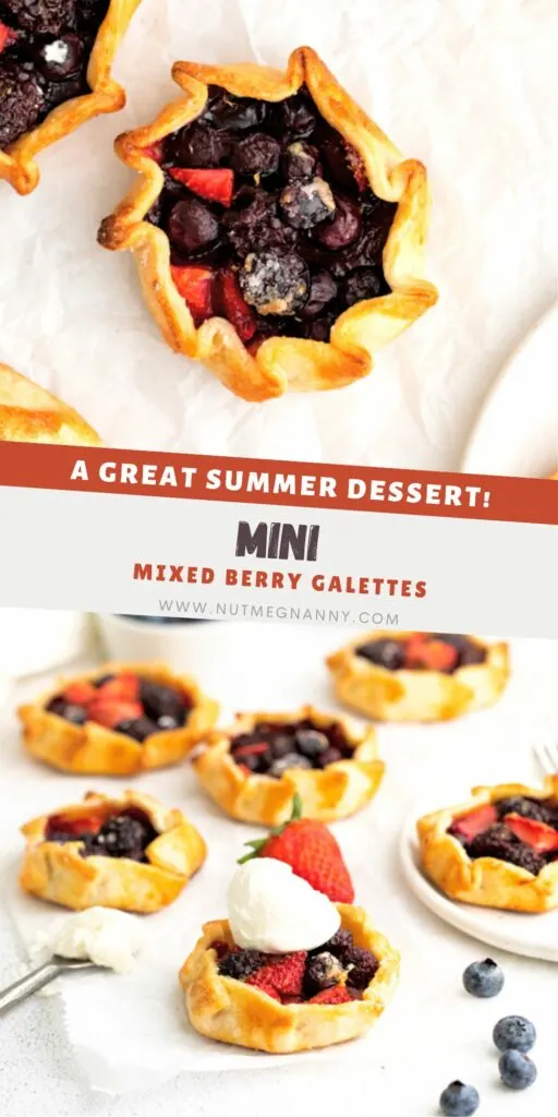 Mini Berry Galettes pin for Pinterest. 