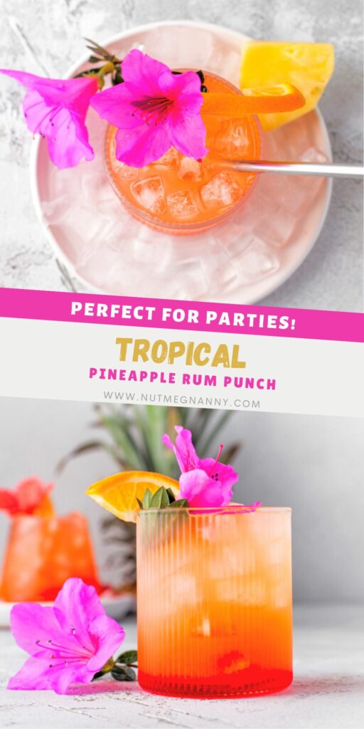 Pineapple Rum Punch pin for Pinterest. 