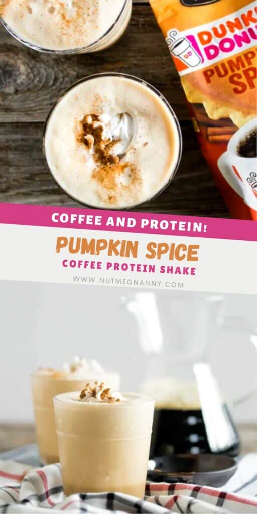 Pumpkin Spice Coffee Protein Shake pin for Pinterest. 