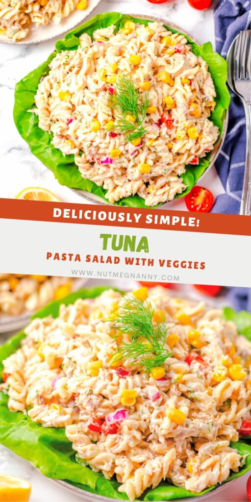 Tuna Pasta Salad pin for Pinterest. 