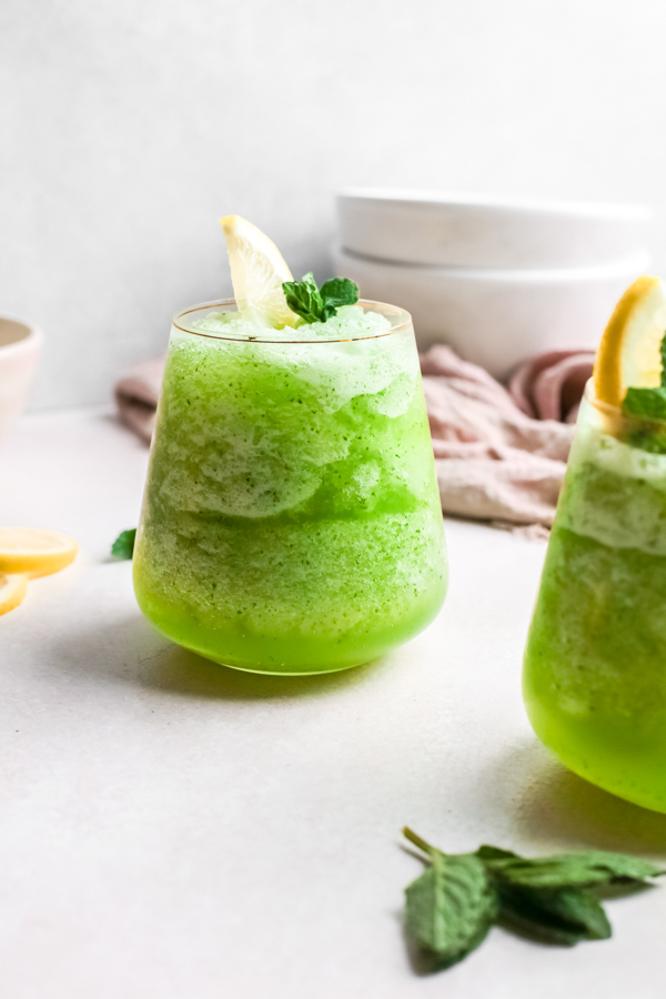 Frozen Mint Lemonade - Limonana
in 2 glasses. 
