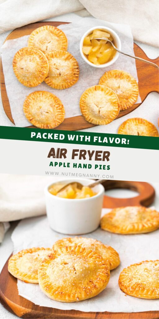 Air Fryer Apple Hand Pies pin for Pinterest. 