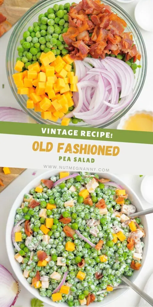 Classic Pea Salad pin for Pinterest. 