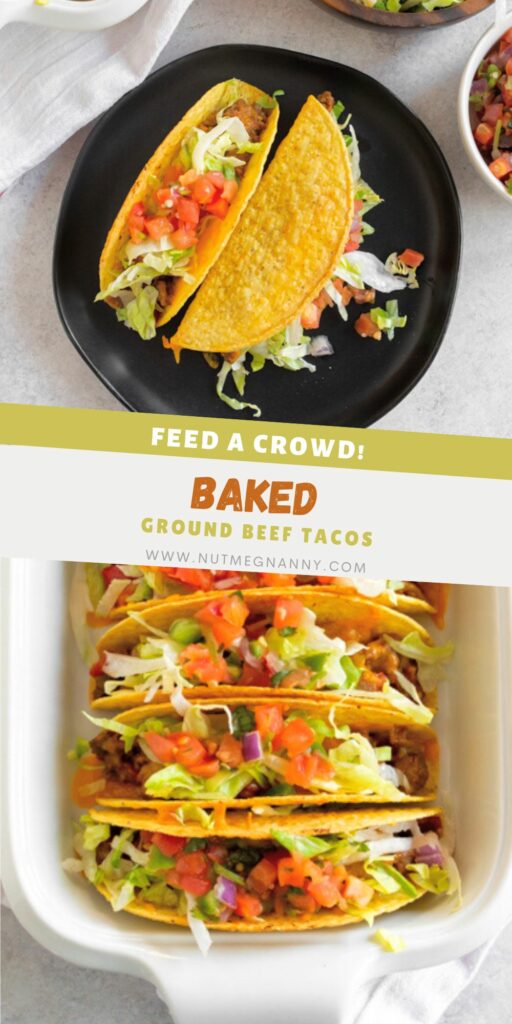 Baked Ground Beef Tacos pin for Pinterest. 