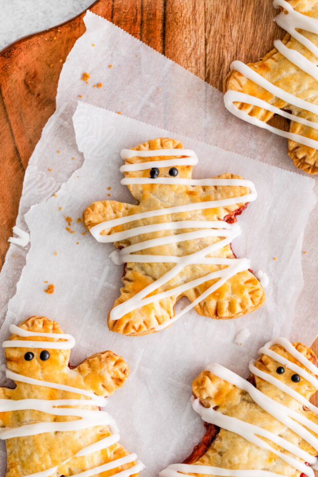 Mummy Hand Pies with frosting. 