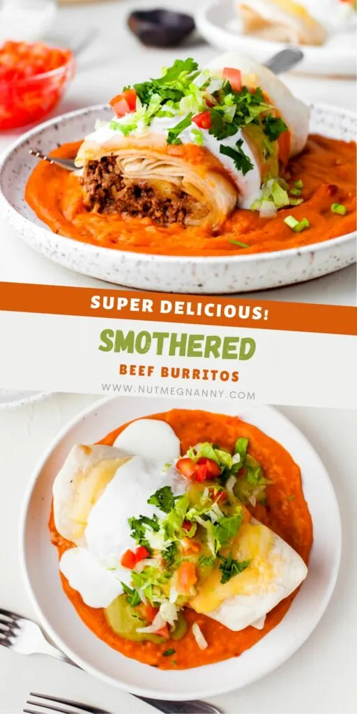 Smothered Burritos pin for Pinterest.
