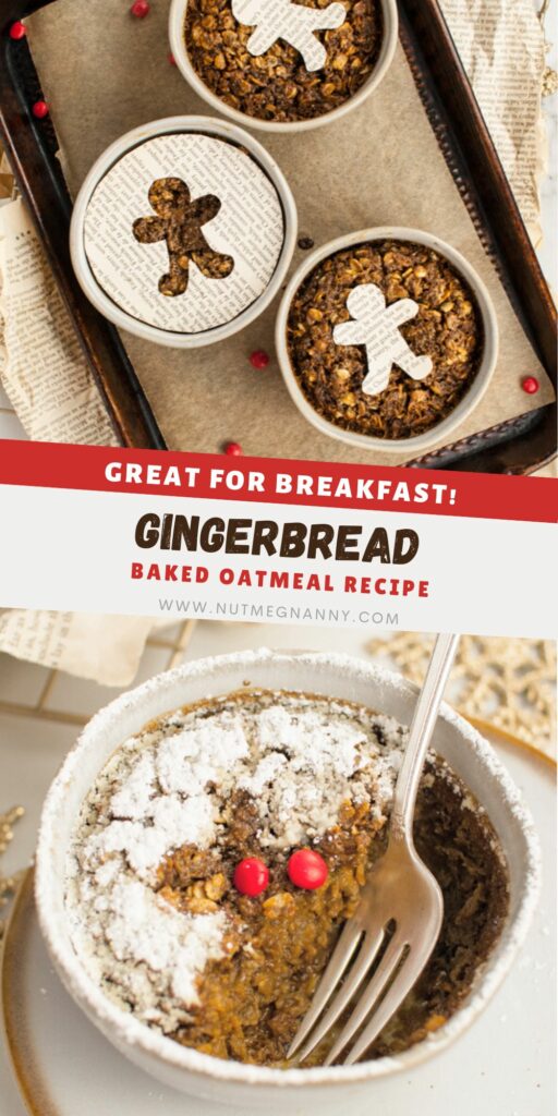 Baked Gingerbread Oatmeal pin for Pinterest. 