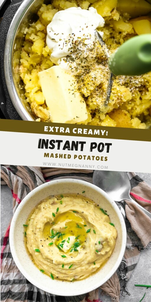 Instant Pot Mashed Potatoes pin for Pinterest. 