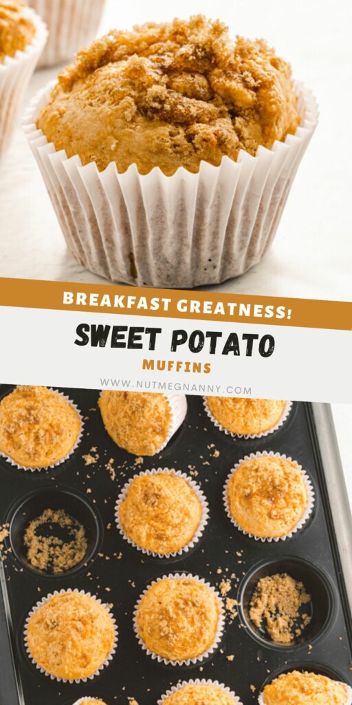 Sweet Potato Muffins pin for Pinterest. 