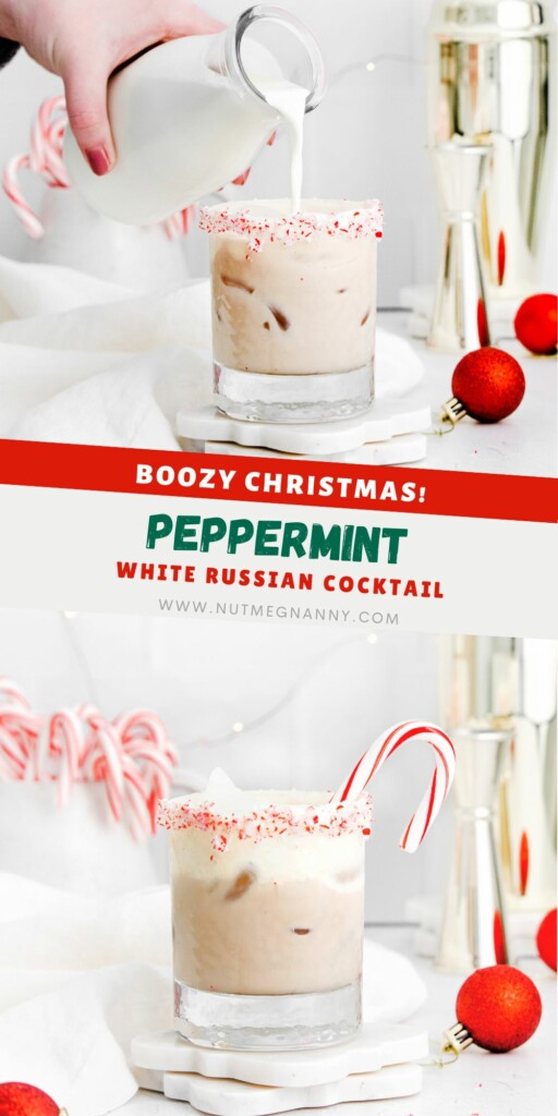 Peppermint White Russian pin for Pinterest. 