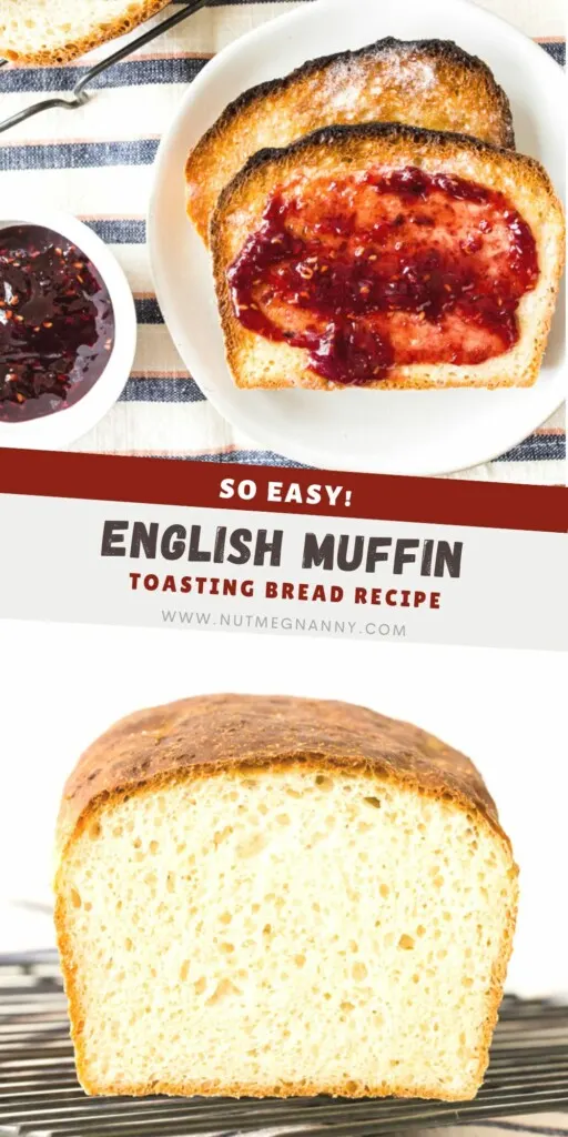 English Muffin Toasting Bread pin for Pinterest. 