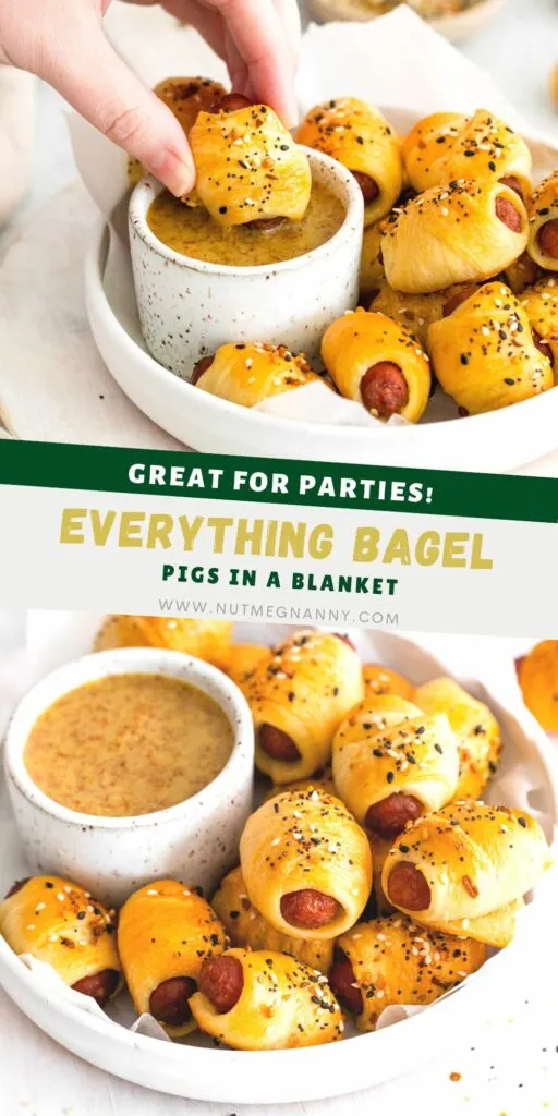 Everything Bagel Pigs in a Blanket pin for Pinterest. 