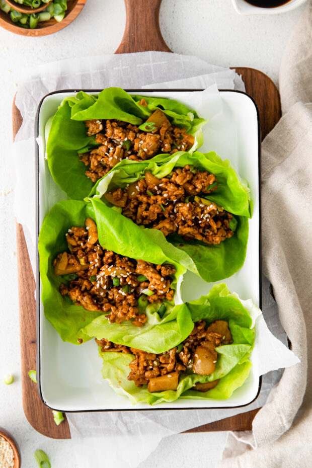 P.F. Chang's Chicken Lettuce Wraps in a dish. 