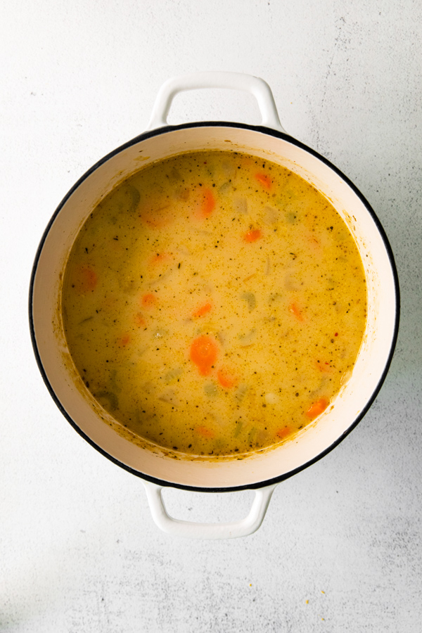 Vegetable Gnocchi Soup in a large pot. 